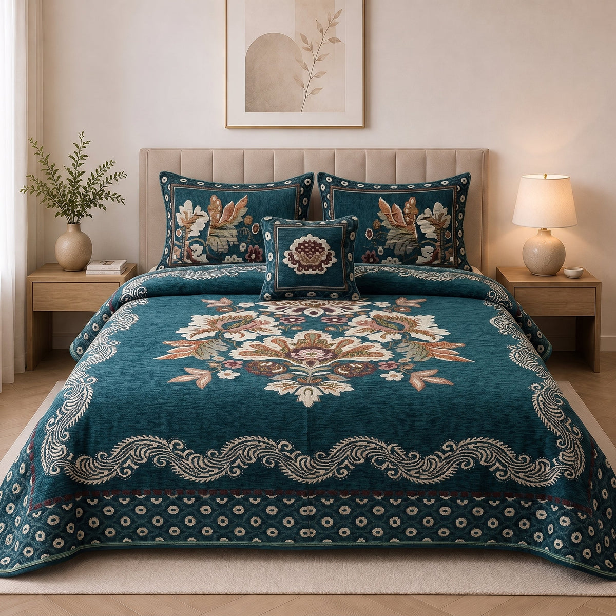 Plush Velvet 4-Piece Bedsheet Set-DZ0021