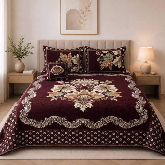 Plush Velvet 4-Piece Bedsheet Set-DZ0022
