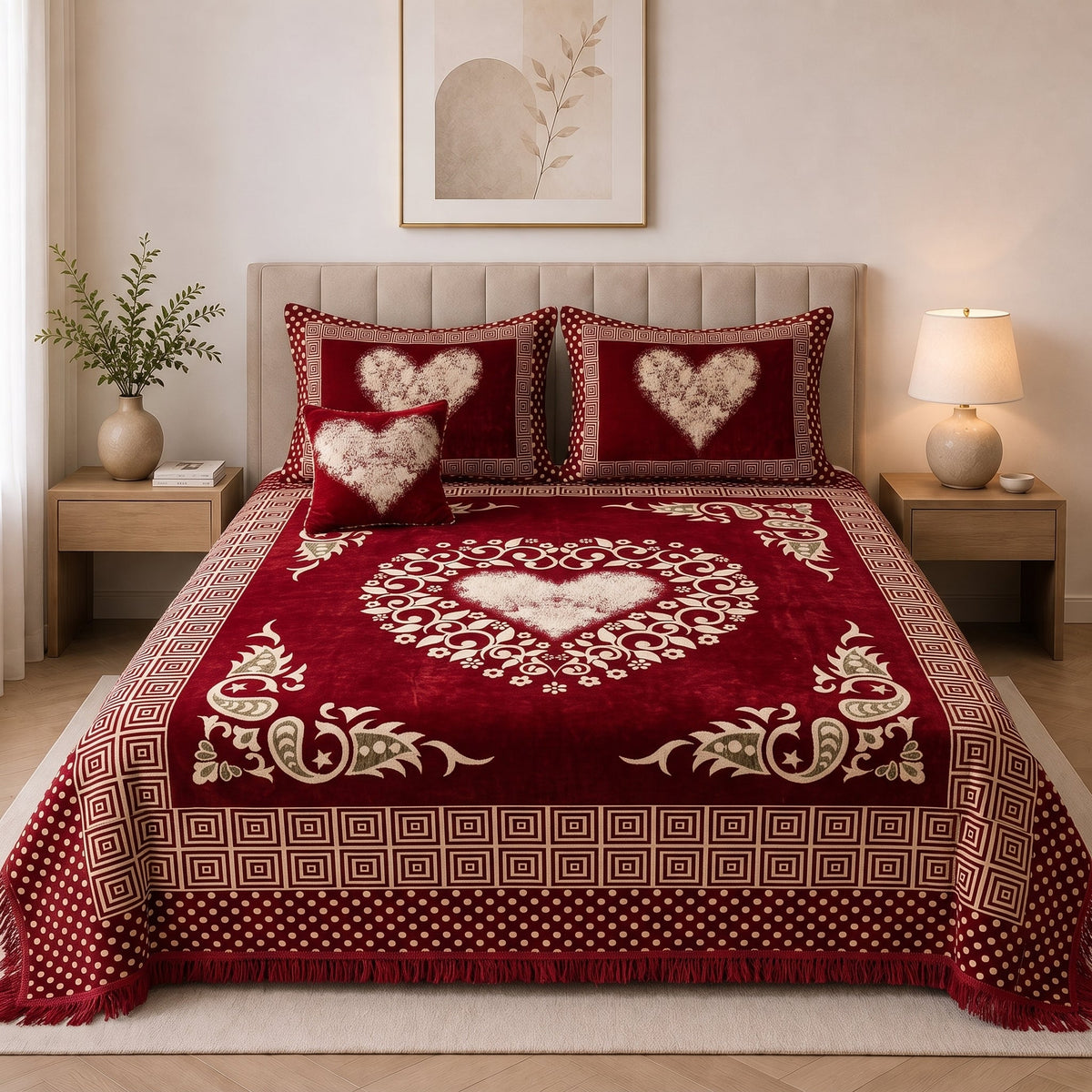 Plush Velvet 4-Piece Bedsheet Set-DZ0025
