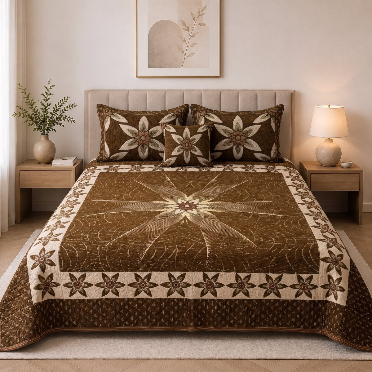 Plush Velvet 4-Piece Bedsheet Set-DZ0027