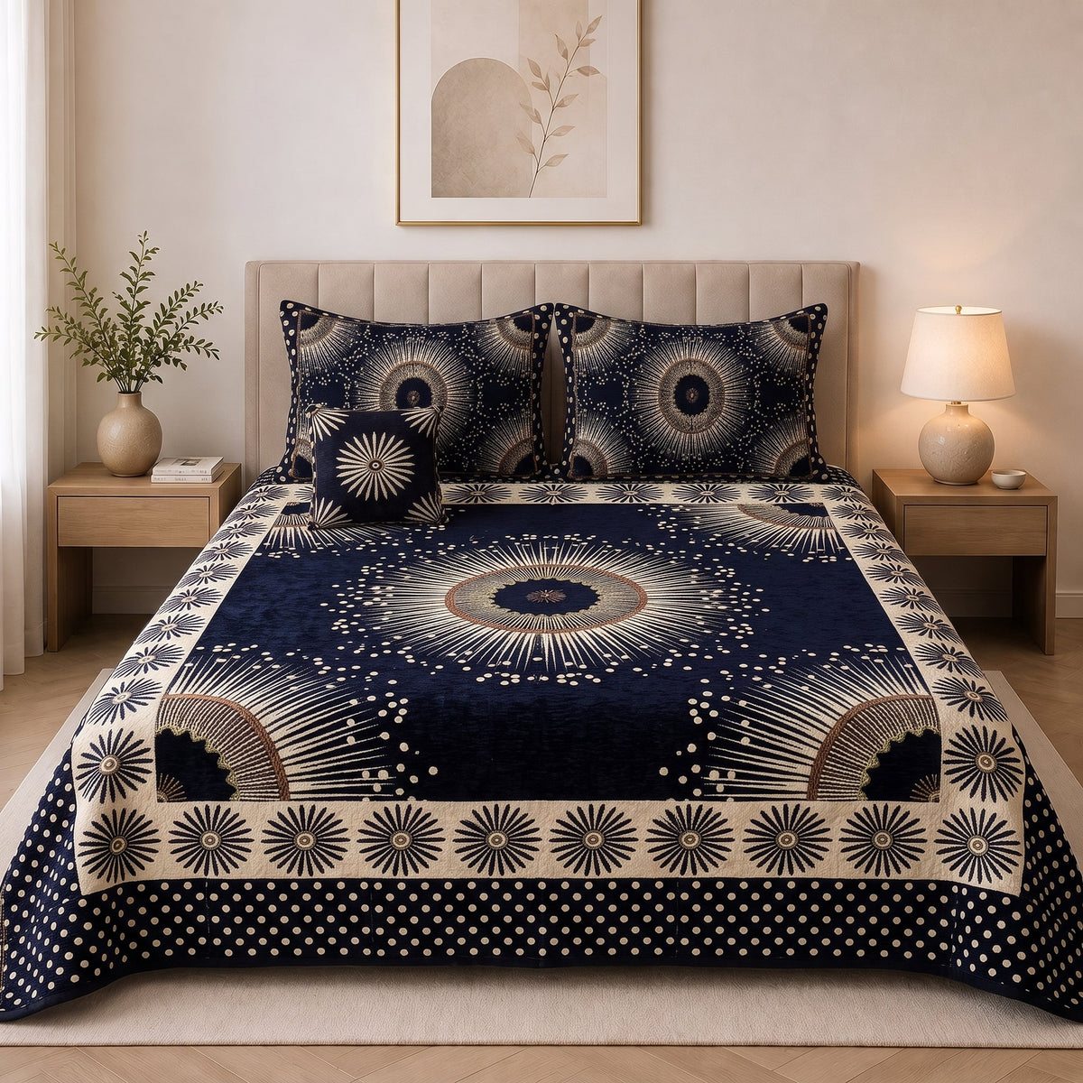 Plush Velvet 4-Piece Bedsheet Set-DZ0030