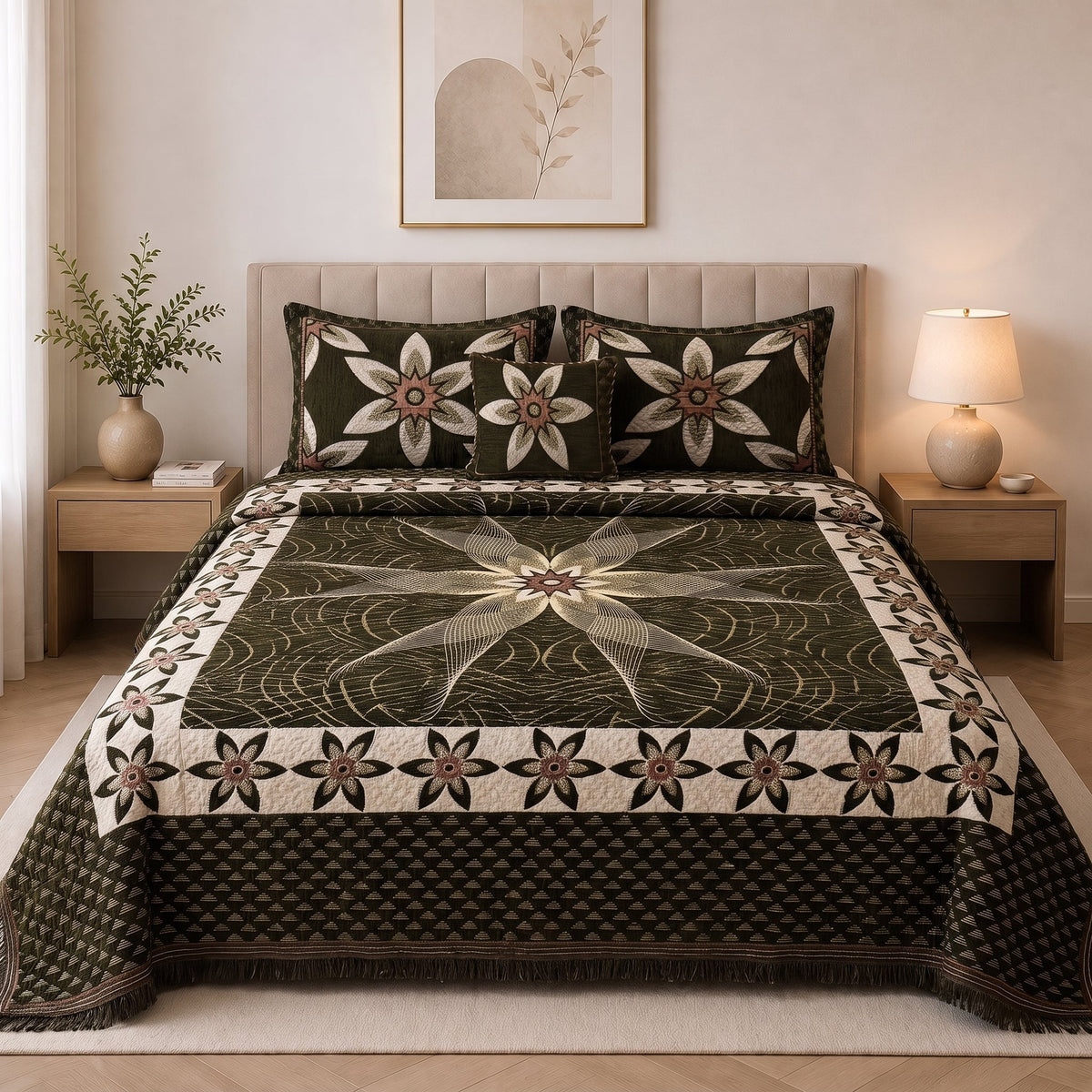 Plush Velvet 4-Piece Bedsheet Set-DZ0038