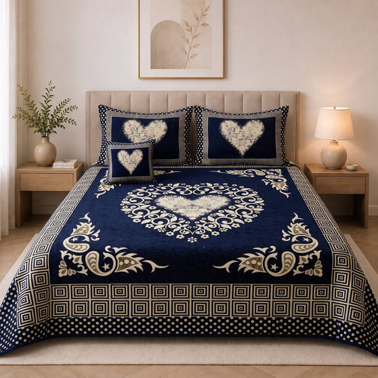 Plush Velvet 4-Piece Bedsheet Set-DZ0040