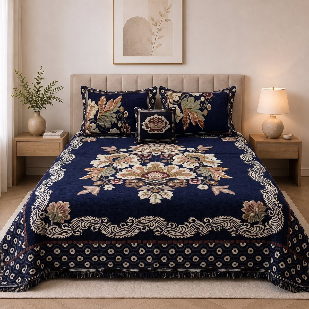 Plush Velvet 4-Piece Bedsheet Set-DZ0043