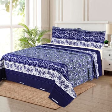 SIGNATUTRE SING PRINTED PURE COTTON BEDSHEET ASH-4007