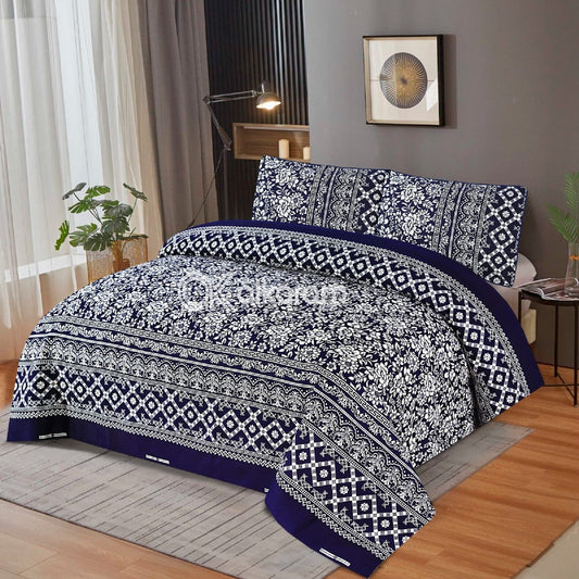 PRINTED SATEEN BEDSHEET SET ASH-4090