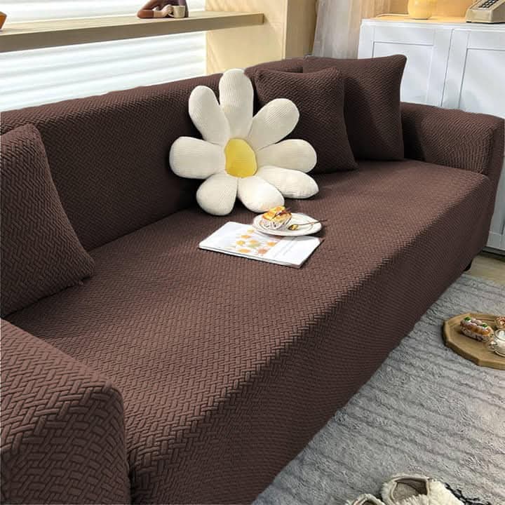 AINT MAT Velvet Turkish Sofa Cover - D-Brown