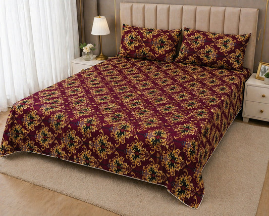 PRINTED PURE COTTON BEDSHEET ASH-4074