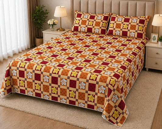 SIGNATURE TEMPO PRINTED PURE COTTON BEDSHEET ASH-4007