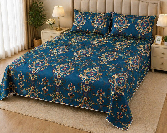 PRINTED PURE COTTON BEDSHEET ASH-40101