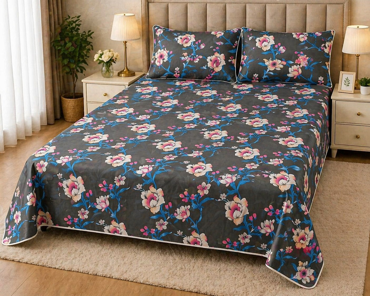 PRINTED PURE COTTON BEDSHEET ASH-40102