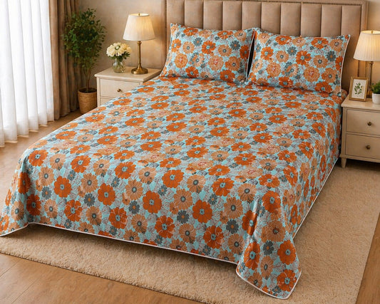 PRINTED PURE COTTON BEDSHEET ASH-40104