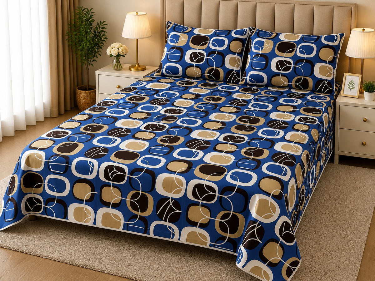 PRINTED PURE COTTON BEDSHEET ASH-5100