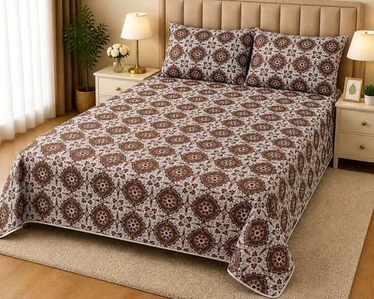 PRINTED PURE COTTON BEDSHEET ASH-4090