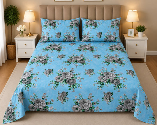 PRINTED PURE COTTON BEDSHEET ASH-40109