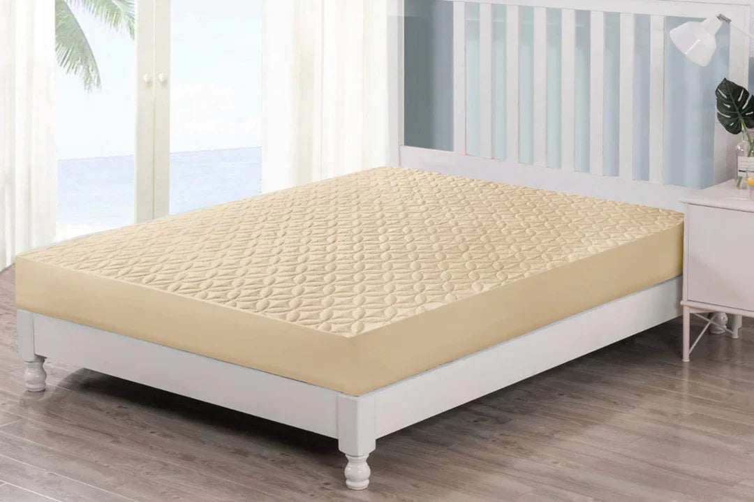 Quilted Waterproof Mattress Protector-Beige 0001
