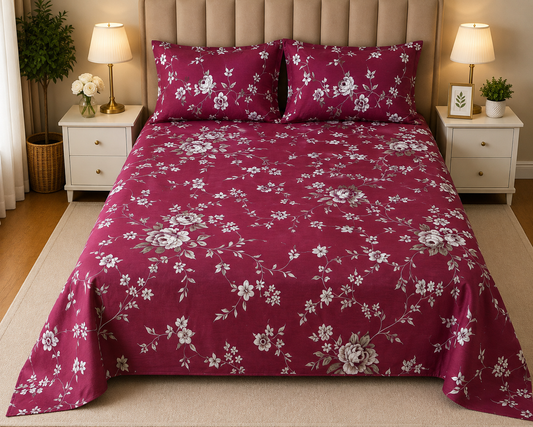 PRINTED PURE COTTON BEDSHEET ASH-4056