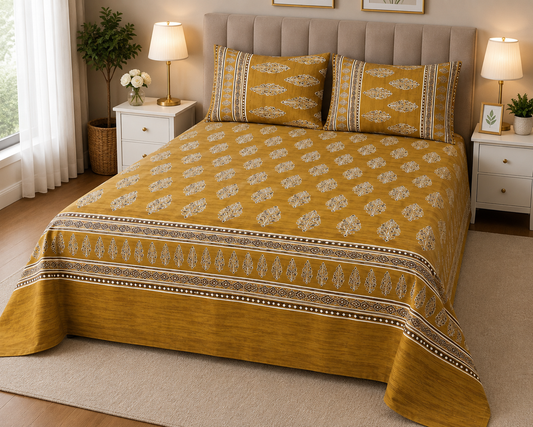PRINTED SATEEN BEDSHEET SET ASH-4076