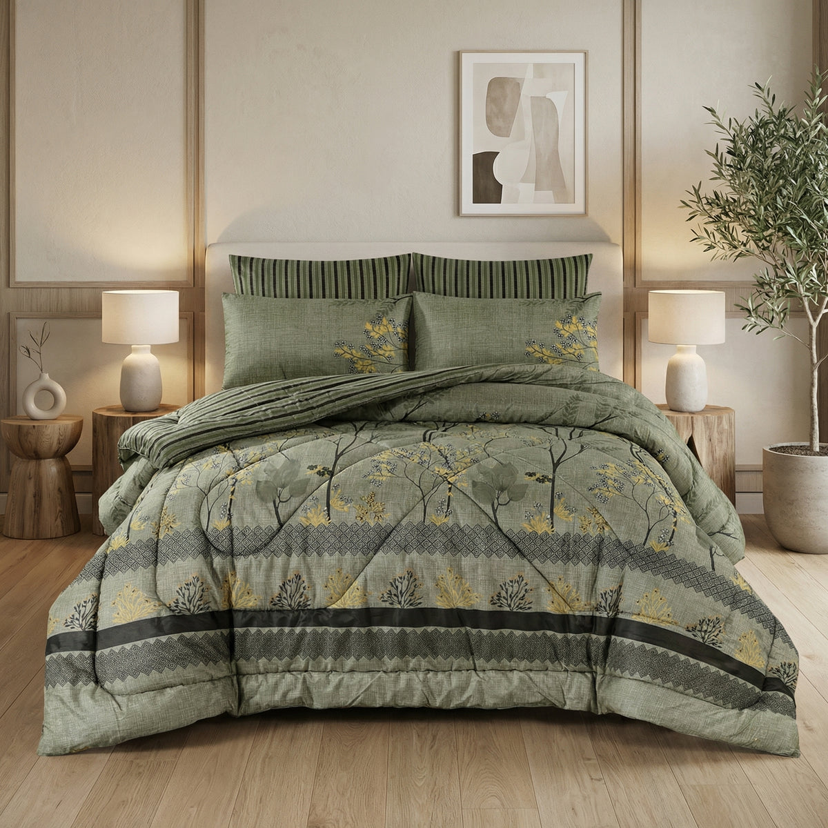 Midnight Cotton Comforter Set - 7 PCS