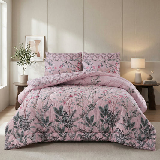 Rose Bloom Cotton Comforter Set - 7 PCS