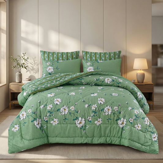 Spring Blossom Cotton Comforter Set - 7 PCS